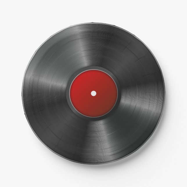 Isolated Vinyl record Paper Plates (Front)
