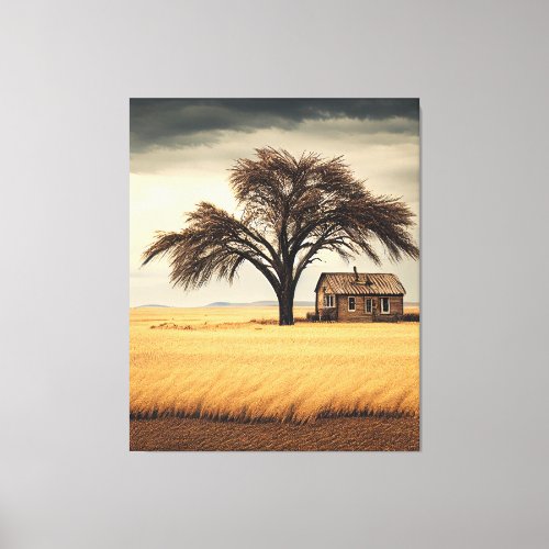 Isolation in the wheat fields Canvas Print