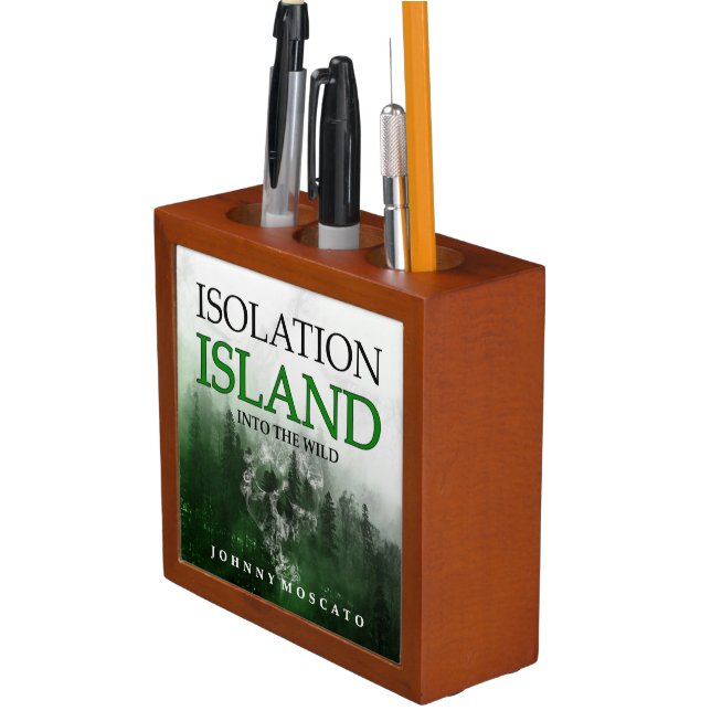 Isolation Island Book Cover Desk Organizer (In Situ)