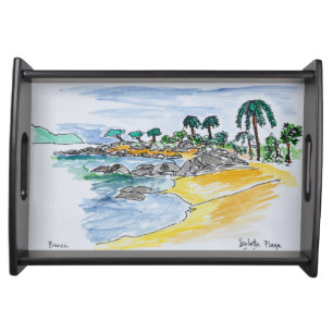 Isolella Beach, Ajaccio   Corsica, France Serving Tray