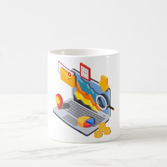 Isometric Business Data Analytics Laptop Coffee Mug (Creator Uploaded)