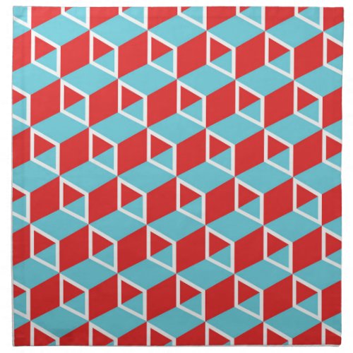 Isometric Cubes Colorful Vintage Background Cloth Napkin