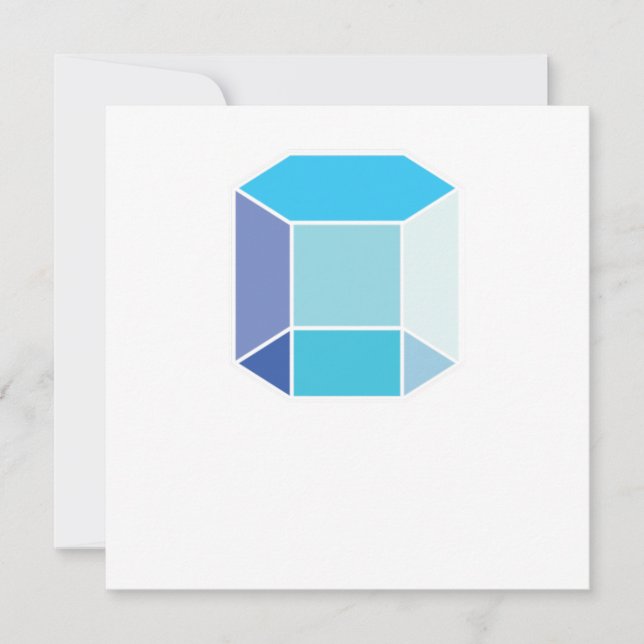Isometric Form 2d Hexagonal Prism Geometric Shape  Invitation (Front)