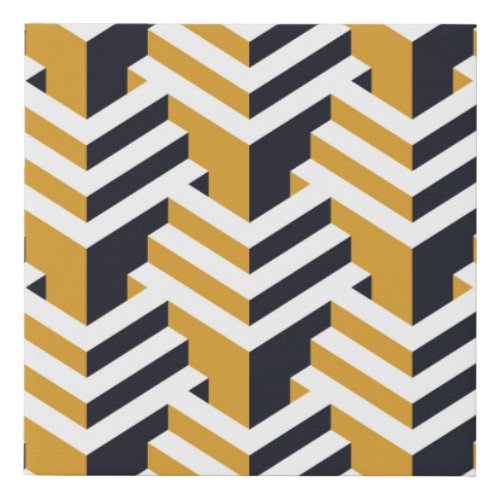 Isometric Seamless Patternartdecopatternseamles Faux Canvas Print