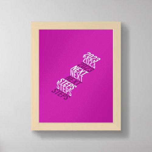 Isometric stairs text New Year 2023 next steps Framed Art