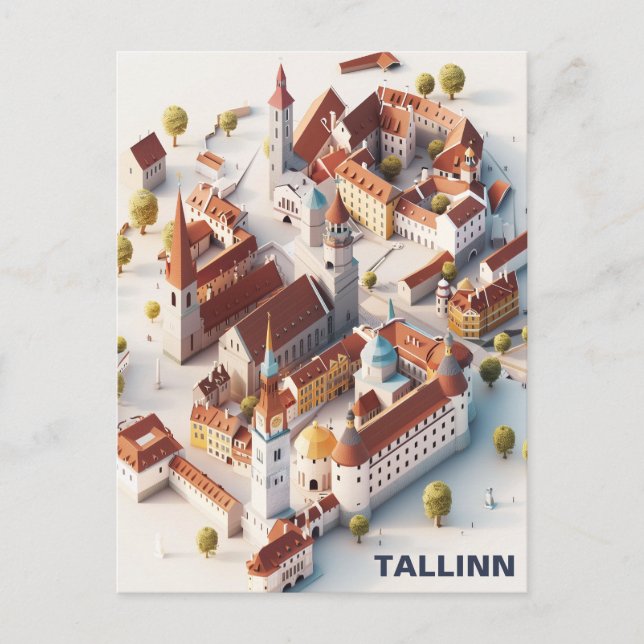 Isometric Tallinn Travel Postcard (Front)