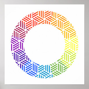 Isometric Weave Color Wheel Poster