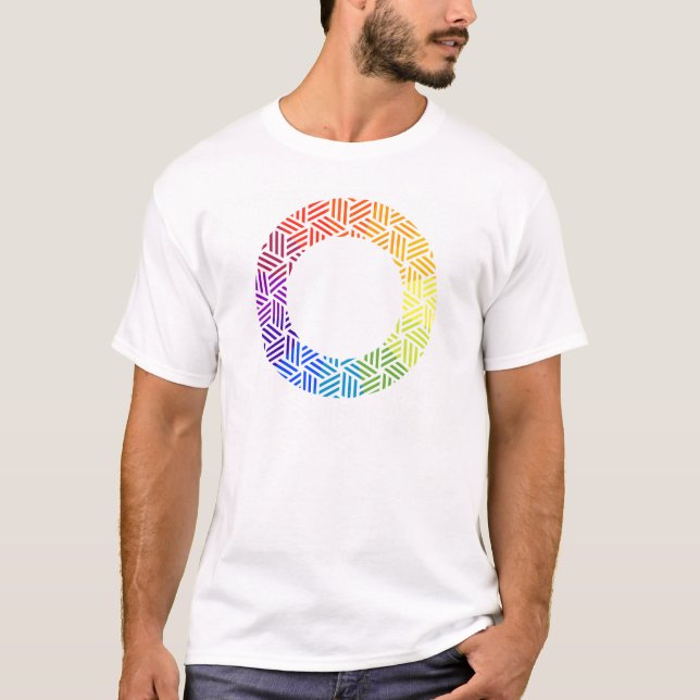 Isometric Weave Geometric Color Wheel T-Shirt (Front)