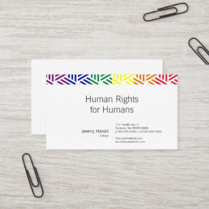 Isometric Weave Rainbow Flag Business Card
