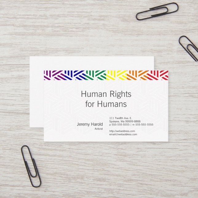 Isometric Weave Rainbow Flag Business Card (Front/Back In Situ)