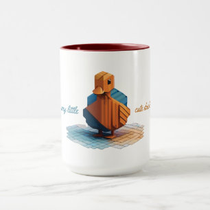 Isometric Wooden Duck Personalized Gamer Mug