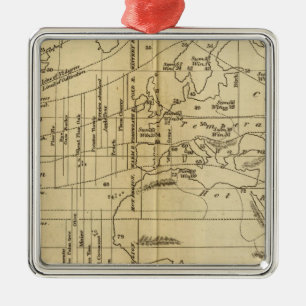 Isothermal chart metal ornament
