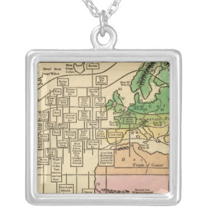 Isothermal chart, productions silver plated necklace