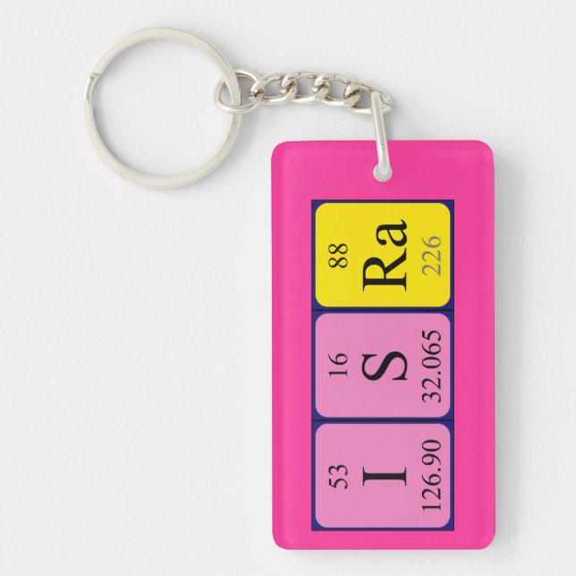 Isra periodic table name keyring (Front)