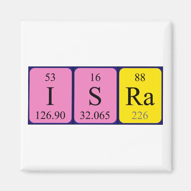 Isra periodic table name magnet (Front)