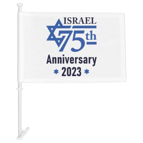 Israel 75th Anniversary Star of David Car Flag