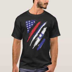Israel American Grown Flag USA Patriot Heritage Mo T-Shirt