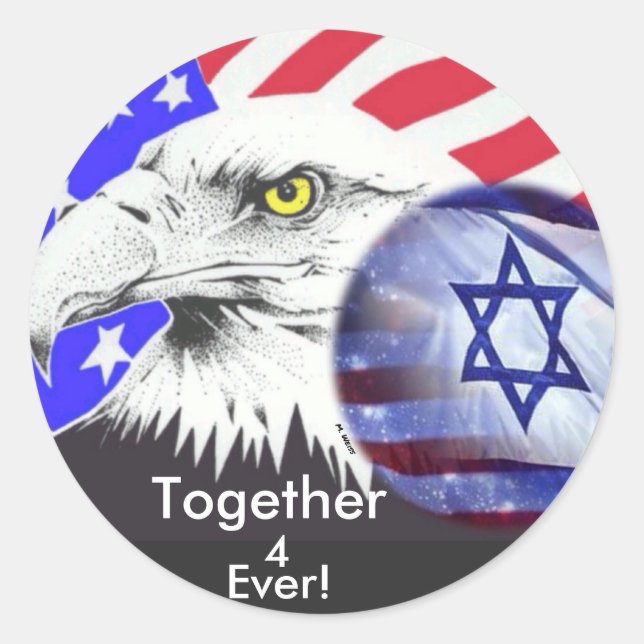 Israel And America Classic Round Sticker (Front)