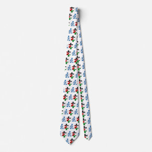 Israel and Palestine Conflict Flag Puzzle Neck Tie