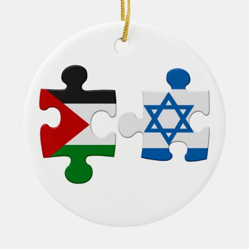 Israel and Palestine Conflict Flag Puzzle Ornament