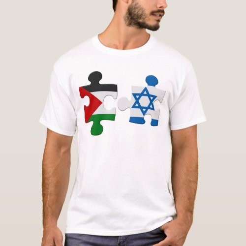 Israel and Palestine Conflict Flag Puzzle T_Shirt