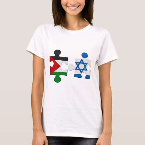 Israel and Palestine Conflict Flag Puzzle T_Shirt