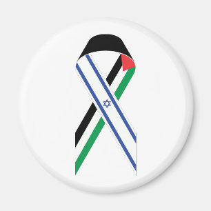 Israel and Palestine flag peace ribbon Magnet