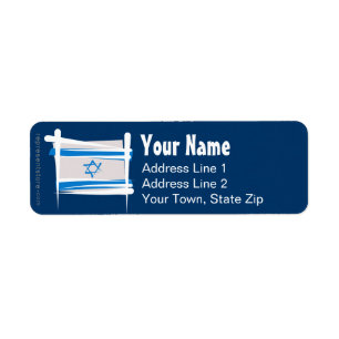 Israel Brush Flag Label