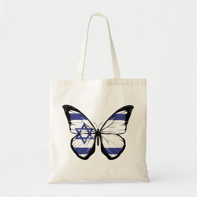 Israel Butterfly Flag Tote Bag (Front)