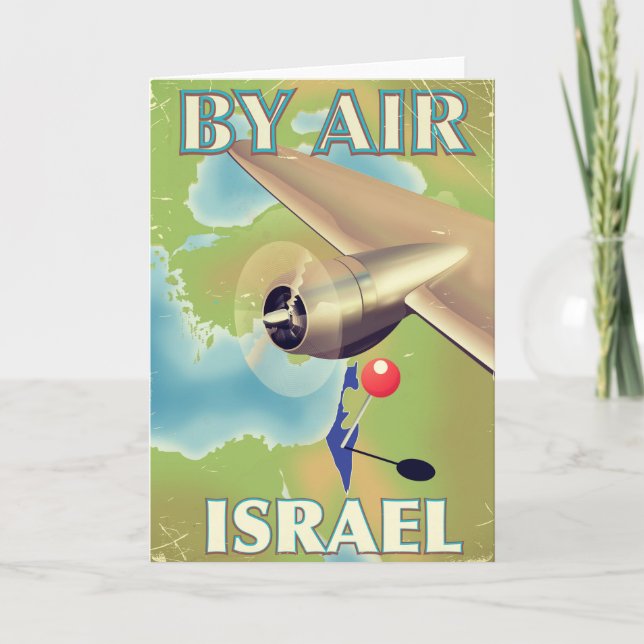Israel By air vintage travel poster Holiday Card (Front)