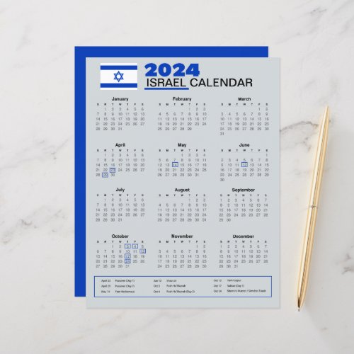  Israel Calendar 2024  Holidays  Observances