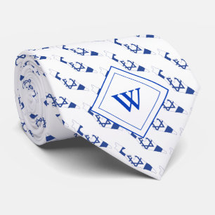 ISRAEL Christian Scripture Monogram Flag Neck Tie