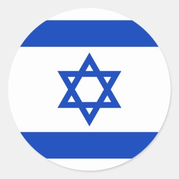 Israel Classic Round Sticker by flagart at Zazzle