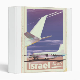 Israel Commercial airliner travel poster 3 Ring Binder