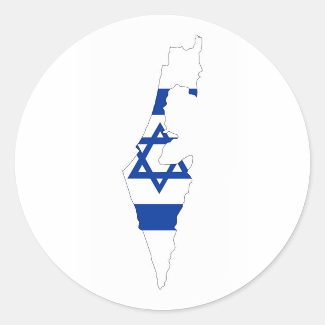 israel country flag map shape silhouette classic round sticker (Front)