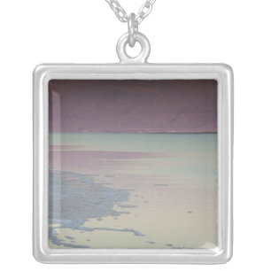 Israel, Dead Sea, Ein Bokek, Dead Sea, dusk Silver Plated Necklace