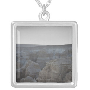 Israel, Dead Sea, rock formations Silver Plated Necklace