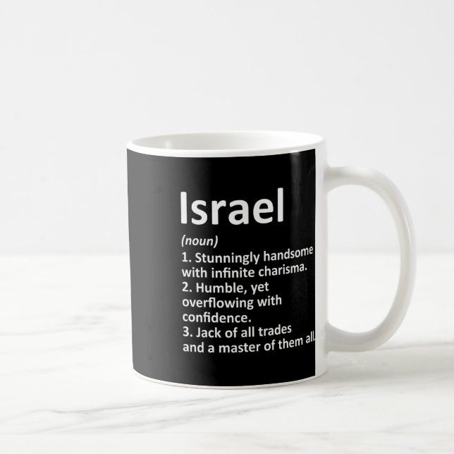 Israel Definition Personalized Name Funny Birthday Coffee Mug (Right)