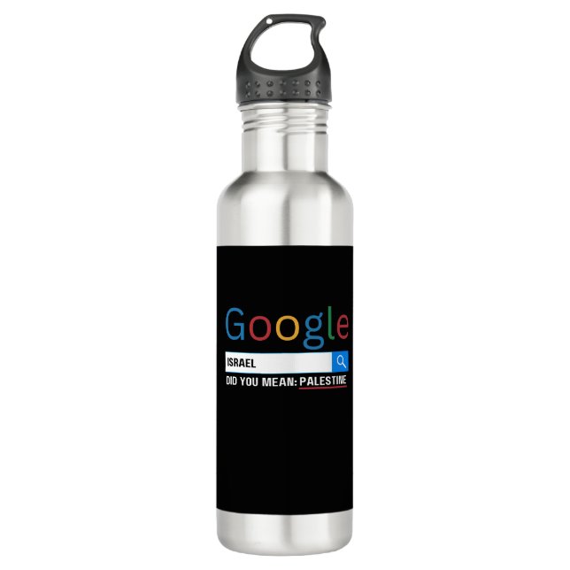 israel did you mean Palestine research graghic tee Stainless Steel Water Bottle (Front)