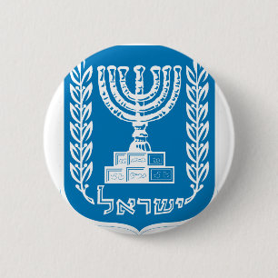 israel emblem pinback button
