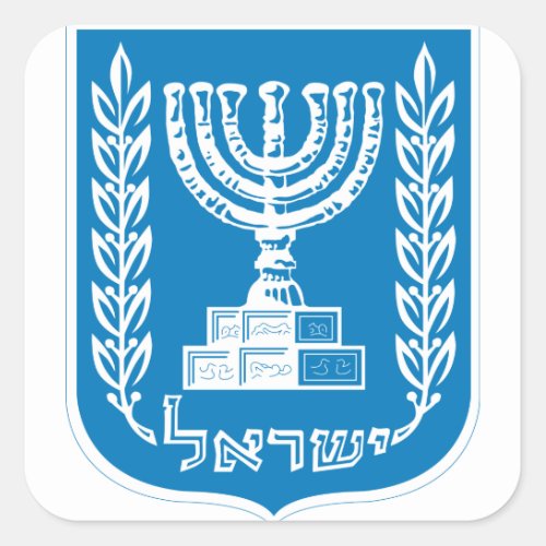 israel emblem square sticker