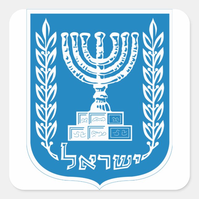 israel emblem square sticker (Front)