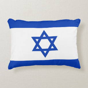 Israel flag accent pillow
