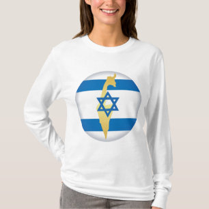 Israel Flag and Map Blue Star of David Emblem T-Shirt