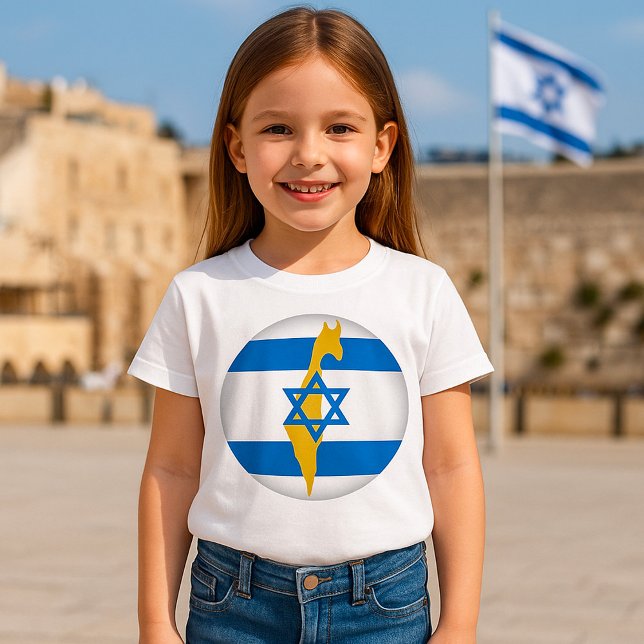 Israel Flag and Map Blue Star of David Emblem T-Shirt (Creator Uploaded)