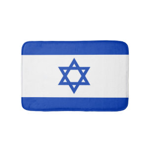 Israel flag bath mat