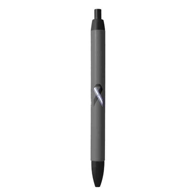 Israel flag black ribbon dark grey pen (Front Vertical)