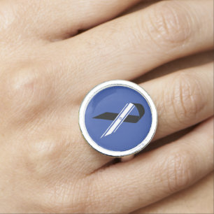 Israel flag black ribbon memorial blue ring