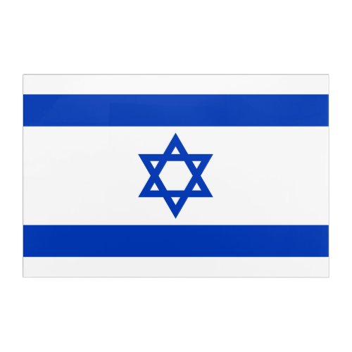 Israel flag blue and white modern patriotic acrylic print
