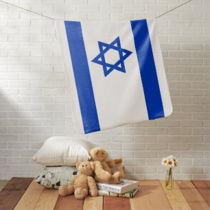 Israel flag blue and white modern patriotic baby blanket